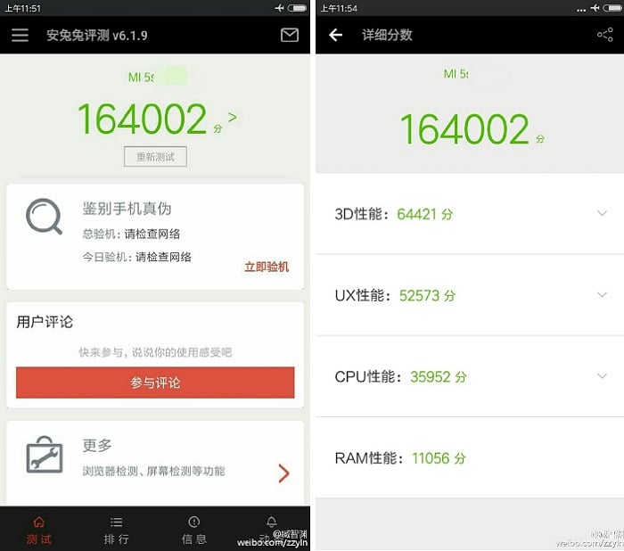 Xiaomi Mi 5s presterar högt i benchmarkprogram