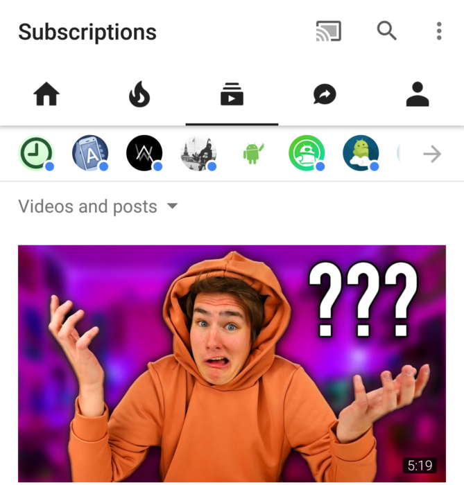 Google testar helvit design för YouTube-appen
