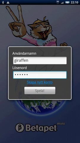 Inloggningsskärm