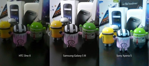Samsung Galaxy S III front camera vs Sony Xperia S and HTC One X