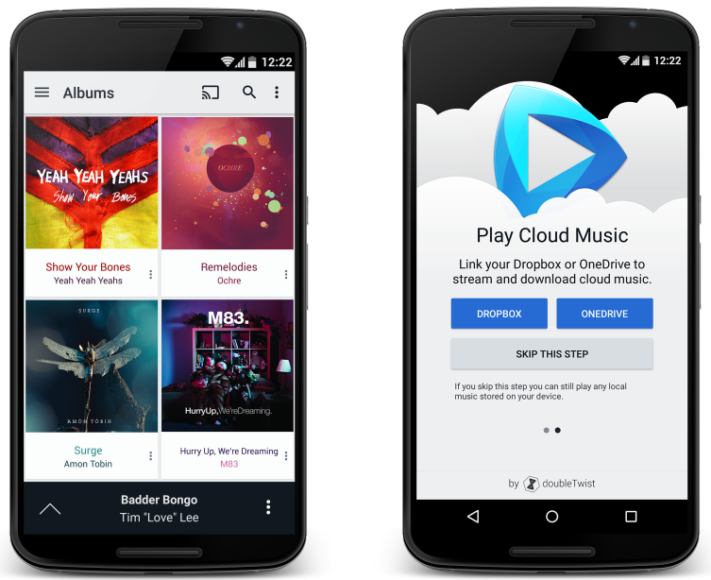 CloudPlayer kan spela musik lagrad på Google Drive, OneDrive och Dropbox