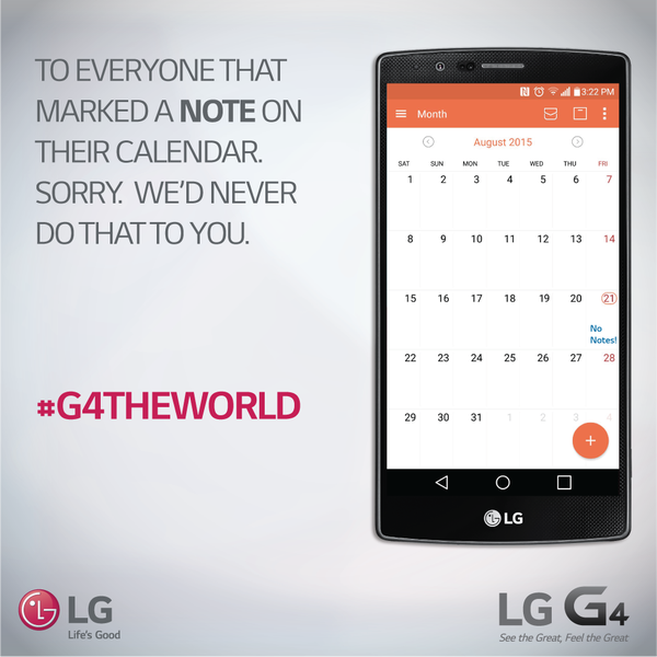 LG om Galaxy Note 5: Beklagar. Vi skulle aldrig göra så mot er.