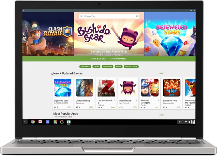 Google visar bildredigering och Androidappar i Chrome OS