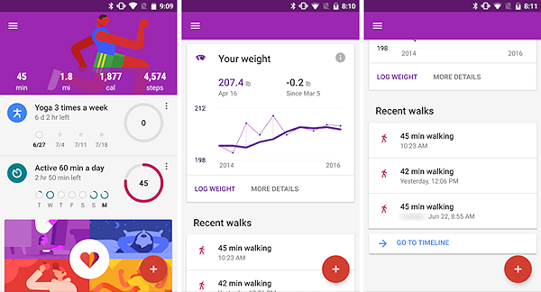 Senaste Google Fit bjuder på nytt gränssnitt
