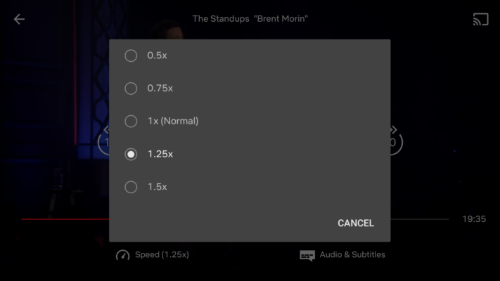 Netflix testar att låta användare justera uppspelningshastigheten