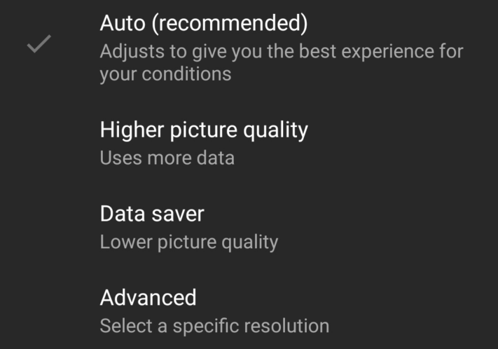 YouTube-test låter användare ange standardkvalitet
