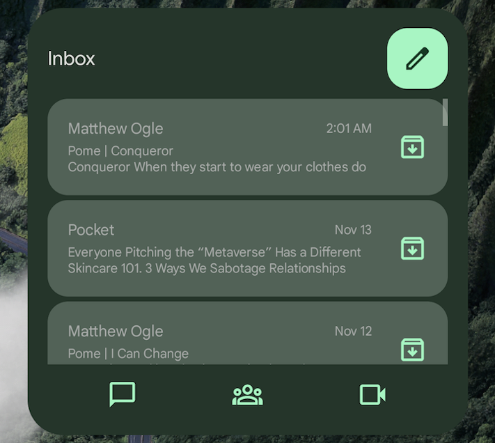 Gmail får ny hemskärmswidget